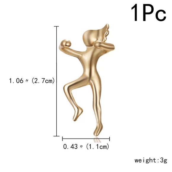 1PC Gold  Color Figure Shaped Earrings Ear Clip - Picture 2 of 7